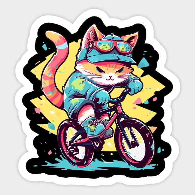 cat biker Sticker by dorapeterx